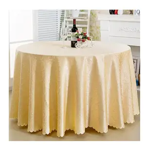 Custom 100% Polyester Tablecloths Jacquard Table Cover Damask Round Table Cloth For Events Wedding Party