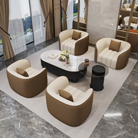 Ensemble de canapé et fauteuil sectionnel en cuir moderne, meubles ergonomiques rembourrés pour la maison, le bureau et les espaces commerciaux, design luxueux