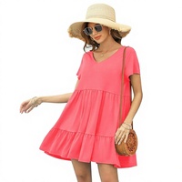 Robe Courte Fluide et Décontractée d'Été pour Femme, Style Babydoll Ample et Confortable