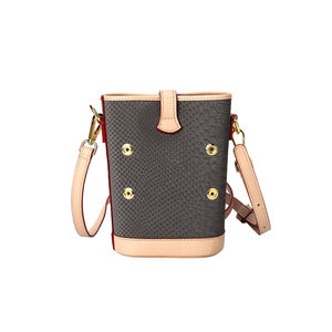 Sac à main seau pour femme, best-seller, à bandoulière unique, haut de gamme, élégant, en cuir PU tissé, imperméable, avec fermeture éclair - Product Image 4