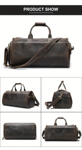 Bolsa de Viaje de Lona de Gran Capacidad, de Moda y Lujosa, 2025, de Cuero Genuino y Poliéster, Multifuncional, para Hombre y Mujer - Product Image 4