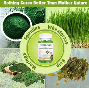 Private Label supporto immunitario Booster Energy Moringa Wheatgrass kelp Blend <span class=keywords><strong>Hawaiian</strong></span> Chlorella <span class=keywords><strong>Spirulina</strong></span> Gummies - Product Image 4