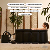 OHO 1 ~ 2 personne XL Ice Pod ovale baignoire froide PVC plongeant Portable bain de glace récupération Compatible avec les refroidisseurs