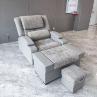 Fauteuil de pédicure électrique en cuir PU avec massage des pieds, réflexologie plantaire et trou facial, convertible en lit