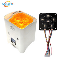 Luz de Escenario LED RGBAW UV Sailwin, Alimentada por Batería, con Placa Base de 2.4Ghz y Batería de 8800MAH para Luz LED Par