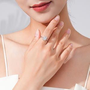 हॉट थोक 1-3ct हीरा उत्तम 925 चांदी के छल्ले महिलाओं के लिए क्लासिक क्यूबिक जिरकोनिया शादी की अंगूठी - Product Image 5