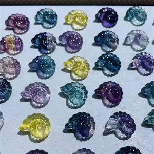 卸売 ミニ クリスタルクラフト 天然レインボーフローライト 彫刻 水晶巻貝フィギュア 販売用 - Product Image 3