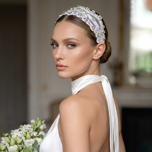 YouLaPan – bandeaux luxueux en <span class=keywords><strong>dentelle</strong></span> et strass, accessoires de <span class=keywords><strong>cheveux</strong></span> élégants pour femmes, pour dîners et mariages, YXA218 - Product Image 6