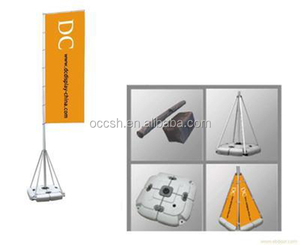 KMXO Base d'injection d'eau télescopique géante Support de mât de drapeau 3M 5M 7M Accessoires d'affichage de bannière de drapeau - Product Image 1