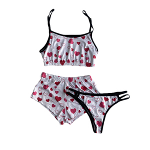 Plus Size <strong>Pajamas</strong> Women Backwoods Clothing Sleepwear Ladies Sexy Night Dresses <strong>Crop</strong> Top Womens 3 Piece Short Set - Product Image 5