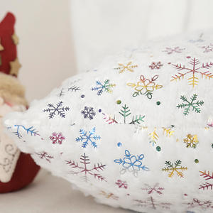 Funda de almohada navideña moderna con diseño de copo de nieve, funda de cojín cuadrada extraíble para decoración del hogar, sofá y dormitorio - Product Image 4