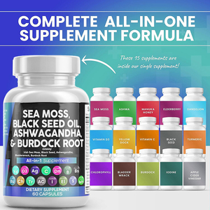 Nhãn hiệu riêng biển rêu thuốc shilajit viên nang miễn dịch hỗ trợ sức khỏe bổ sung Ashwagandha & cây ngưu bàng gốc - Product Image 5