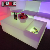 Table d'éclairage extérieur étanche avec LED, mobilier de bar, tables de fête avec seau à glace, table de bar pour événements de fête et discothèques