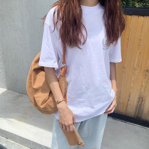 Bolso cruzado de lona para mujer, color blanco roto, cierre con cremallera, bolso de hombro de gran capacidad, verano 2019 - Product Image 4