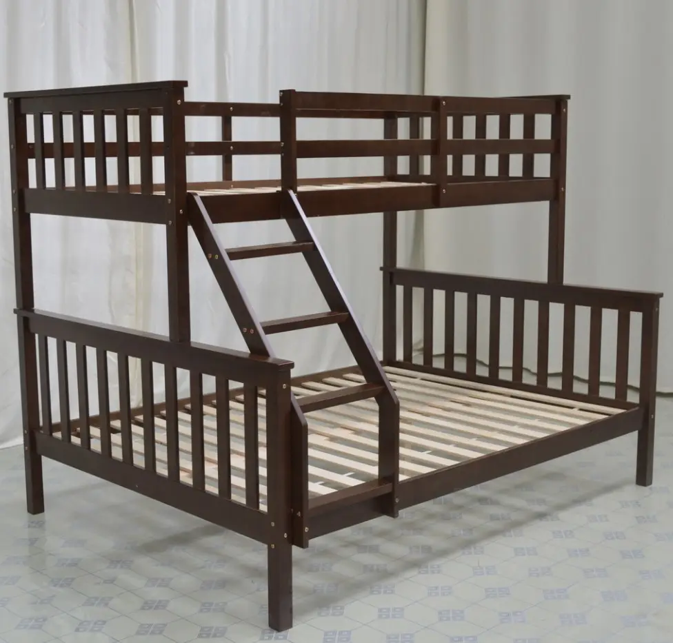 الحديثة تصميم خشبية الاطفال بطابقين سلم سرير مع الطابقين و الدرج ، الصلبة الصنوبر خشبية الاطفال سرير بطابقين NO.1532