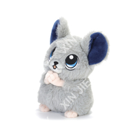 Jouet en peluche rembourré de coton PP avec fourrure de souris, jouet en peluche gris en forme de souris, jouet en peluche personnalisable en forme de souris avec OEM ODM