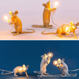 Dropshipping Shopify Cute Mouse <b>Night</b> <b>Light</b> Resin Desk Lamp <b>for</b> <b>Kids</b> Bedroom Clothing Store Decor Nordic Style Bedside Table Lam - Product Image 6