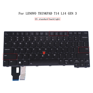 REINO UNIDO EUA Teclado Backlit Laptop para Lenovo <span class=keywords><strong>Thinkpad</strong></span> P14S GEN 3 T14 L14 GEN 3 T14 GEN 4 SN21D67686 5N21D68082 Teclado Quadro Preto - Product Image 2