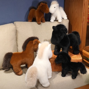 Venta caliente Pet Zoo Floppy Horse Animal relleno felpa hogar escritorio decoración niños regalo mezcla suave Color <span class=keywords><strong>caballo</strong></span> salvaje muñeca - Product Image 3