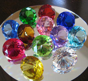 12 pisapapeles de cristal de vidrio multicolor con forma de diamante MH-9373 - Product Image 4