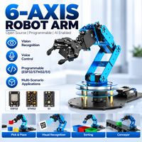 Kit de bras robotique programmable à 6 axes au prix le plus bas avec vision IA, commande vocale, ESP32, STM32, bras robotique open source pour l'éducation