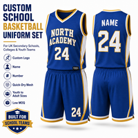 Conjunto de Uniforme de Baloncesto Reversible Personalizado de Doble Cara para Clubes Juveniles, Escuelas, Campamentos y Academias de Baloncesto del Reino Unido