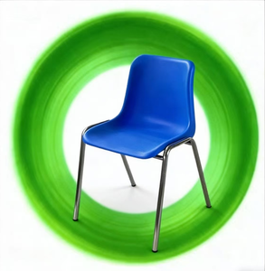 Chaise en plastique empilable moderne et durable avec cadre chromé pour salle de classe, formation, école, église, bureau, événement, salle à manger, concert, usage commercial - Product Image 1