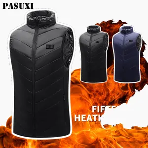 PASUXI kış soğuk sezon Unisex erkekler Usb şarj edilebilir 9 11 15 bölge ısıtma ısınma termal ceket ısıtmalı yelek
