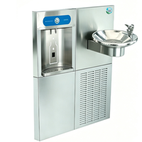Fontaine à eau publique commerciale carrée en acier inoxydable avec bulleur intégré