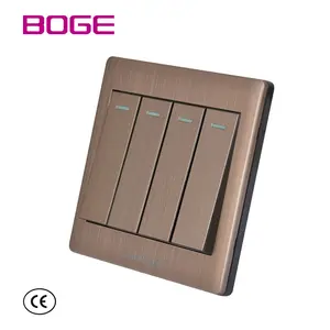 UK BS Light Switch Mid East Electric 1Gang 2Gang 3Gang 4Gang 1Way 2Way Wall Mounted Rose Gold Wall Switches For Home Hotel