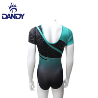 Justaucorps de gymnastique à manches courtes et à imprimé Dandy avec strass pour danser avec votre logo