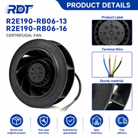 Ventilateur centrifuge AC R2E190-RB06-13 230V 117W 3150RPM 190mm à pales courbées vers l'arrière pour refroidissement d'armoire d'onduleur – Pièce de rechange