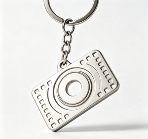 Stainless Steel Camera <b>Keychain</b> Metal Key Ring Engraved Pendant <b>Custom</b> Logo Gift Souvenir - Product Image 2