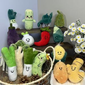 Ciondoli Peluche Creativi a Forma di Verdure: Cipollotti, Zenzero, <span class=keywords><strong>Aglio</strong></span> - Piccole Bambole Divertenti Super Morbide 10-15cm Antistress - Vendita all'Ingrosso - Product Image 4