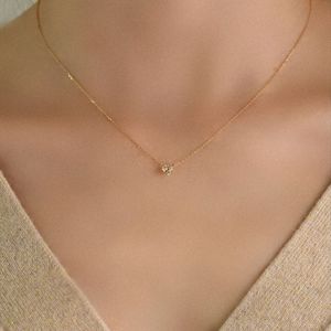 Delicado Collar Gargantilla con Pequeño Dije de <span class=keywords><strong>CZ</strong></span>, Bañado en Oro de 14K y Plata de Ley 925 para Mujer - Product Image 6