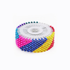 Colored Dressmaking <b>Pins</b> 20mm Round Head Stainless Steel Sewing <b>Pins</b> For Clothing Crafting Fixed Beaded Design - Product Image 5