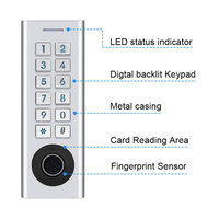 Système de contrôle d'accès intelligent TTLock Bluetooth WiFi avec lecteur d'empreintes digitales, clavier, carte RFID, contrôleur d'entrée de porte, étanche IP66