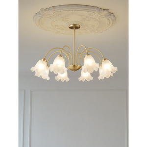 Lámpara de Araña Moderna de Lujo con LED Dorado y Cobre, Estilo Rústico Americano, para Sala de Estar, Dormitorio Principal - Product Image 5