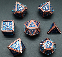 Couleur polyédrique gravure bord RPG symbole astrologie Antique mdn métal dés pour jeu RPG