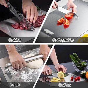 Planche à découper en titane pur 290x200x1mm <span class=keywords><strong>pour</strong></span> <span class=keywords><strong>la</strong></span> cuisine et <span class=keywords><strong>le</strong></span> camping, double face, anti-rayures, sans odeur, passe au lave-vaisselle, haute qualité - Product Image 4