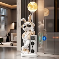 Tirelire en forme de lapin créatif avec haut-parleur, grande taille, pour salon, décoration moderne pour maison intelligente, avec motifs de personnages, cadeau