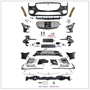 Accessoires Auto W223 <span class=keywords><strong>Classe</strong></span> S <span class=keywords><strong>2021</strong></span> + Mise à niveau S63 S450 Kit de carrosserie de jupe latérale de calandre de pare-chocs avant et arrière pour <span class=keywords><strong>Mercedes</strong></span>-Benz - Product Image 4