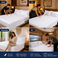 Ensemble de literie de luxe respirant et doux de qualité supérieure, ensemble de draps 4 pièces pour hôtel