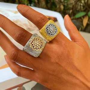 Juego de Joyería Brasileña Africana de Lujo al por Mayor, en Oro y Plata, con Diseño de Estrella y Filigrana, Pulsera y Anillo con Circonitas, Brazaletes Grandes - Product Image 4