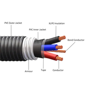 Câble blindé TECK90 0,6V/1KV, câble d'alimentation en cuivre isolé XLPE pour installation industrielle et souterraine
