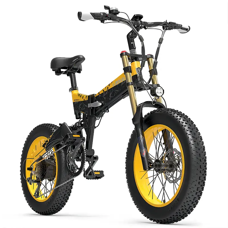 Ab İngiltere depo CE yetişkin ebike 48V 1000W yüksek performanslı elektrikli şehir bisikleti 20 inç yağ lastik 7 hız katlanabilir elektrikli bisiklet