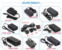 Alimentation électrique AC/DC 100-240V, certifiée UL, CE, FCC, RoHS, SAA, C-Tick, CB, adaptateur secteur 9V 12V 1A 2A 3A 4A 5A 24V 2.5A, transformateur DC 60W