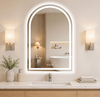 Miroir de salle de bain moderne à LED sans cadre, avec fonction anti-buée, étanche, lumière réglable, interrupteur tactile, pour salon et salle de sport, miroir de maquillage