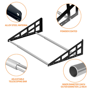 JH-Mech Reifenlagerregal Hochbelastbar Verstellbar 31 bis 56 Zoll 56\" X 27\" X 10,2\" Wandmontage Pulverbeschichteter Stahl Reifen-Wandregal - Product Image 3