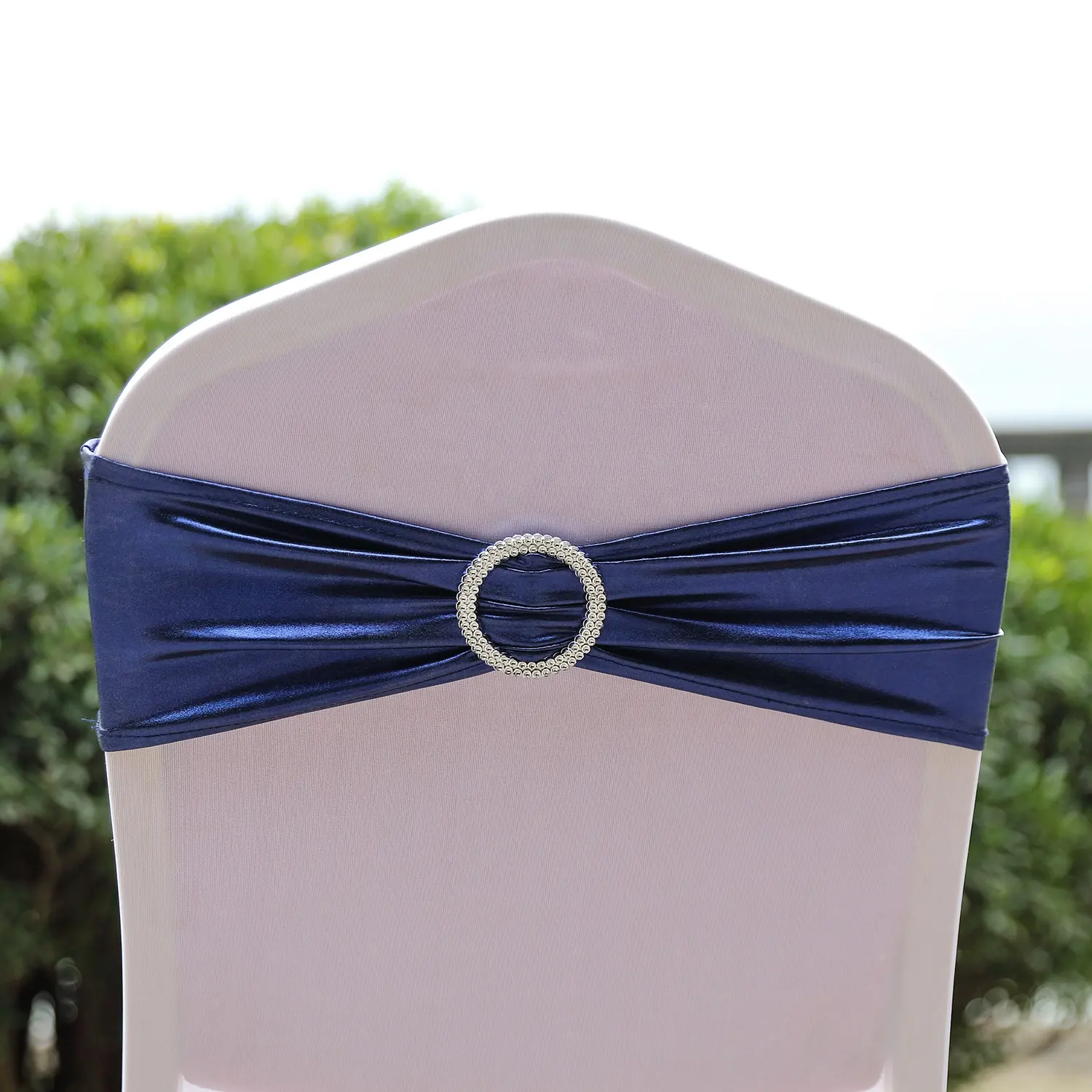Fajas elásticas de Spandex para silla, lazos, cubierta elástica para silla, bandas, corbatas con hebilla deslizante para fiesta de boda